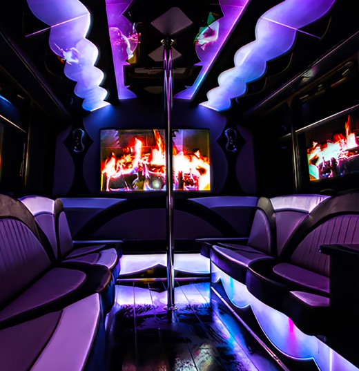 luxury party bus interiors